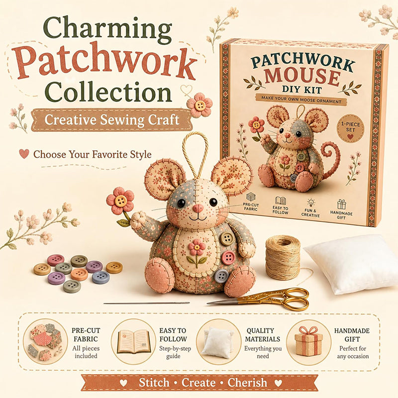 PatchNest™ | Entspannen und ein gemütliches Vintage Plüschmaus-Bastelset erstellen