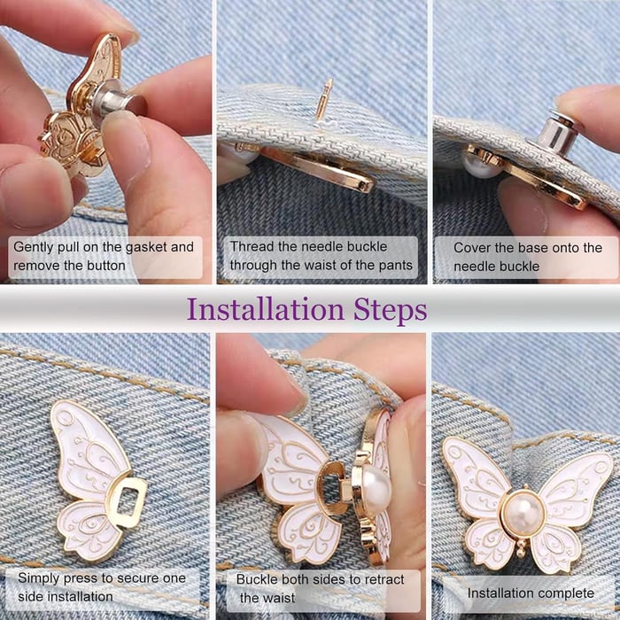 1+1 GRATIS | 3 für 1 Schmetterling Kleidungsclips für Hosen und Blusen