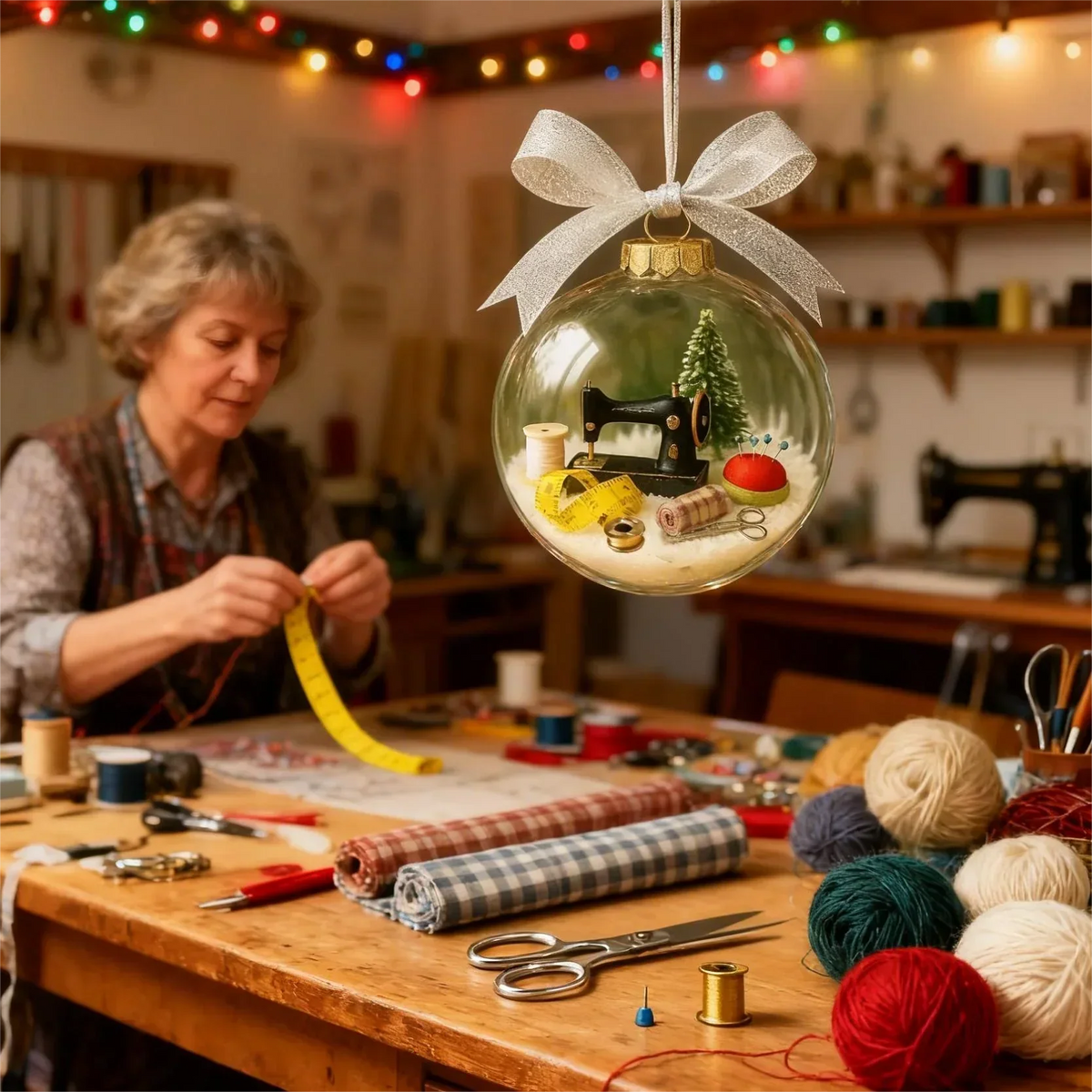 Handgemachter Näh-Christbaumschmuck als Geschenk