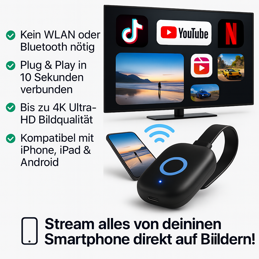 50% RABATT | StreamLink™ - Übertrage alles direkt auf den großen Bildschirm – ganz ohne WLAN