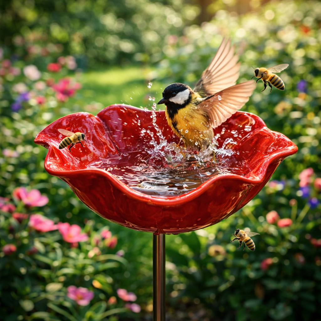 1+1 GRATIS | CraftBlossom™ – Handgefertigte Metallblume & Vogeltränke für den Garten