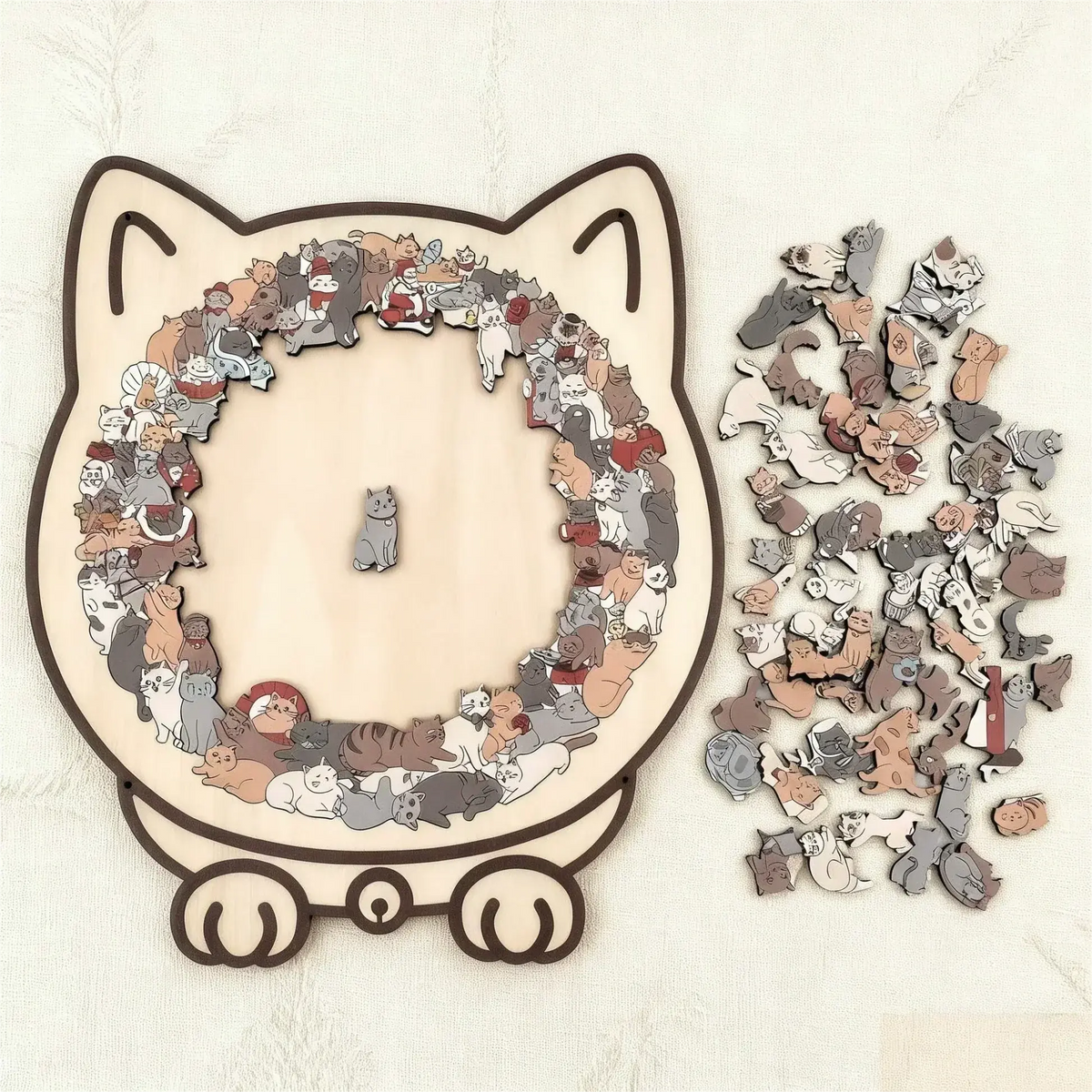 Holzpuzzle Katze fertig