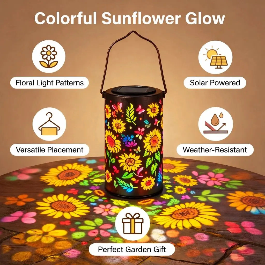 BloomLight™ Sonnenblumen-Solar-Laterne – Zaubert Lichtmuster in deinen Garten