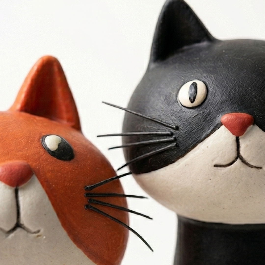 Handgefertigte Keramik-Katzenvase | Felina
