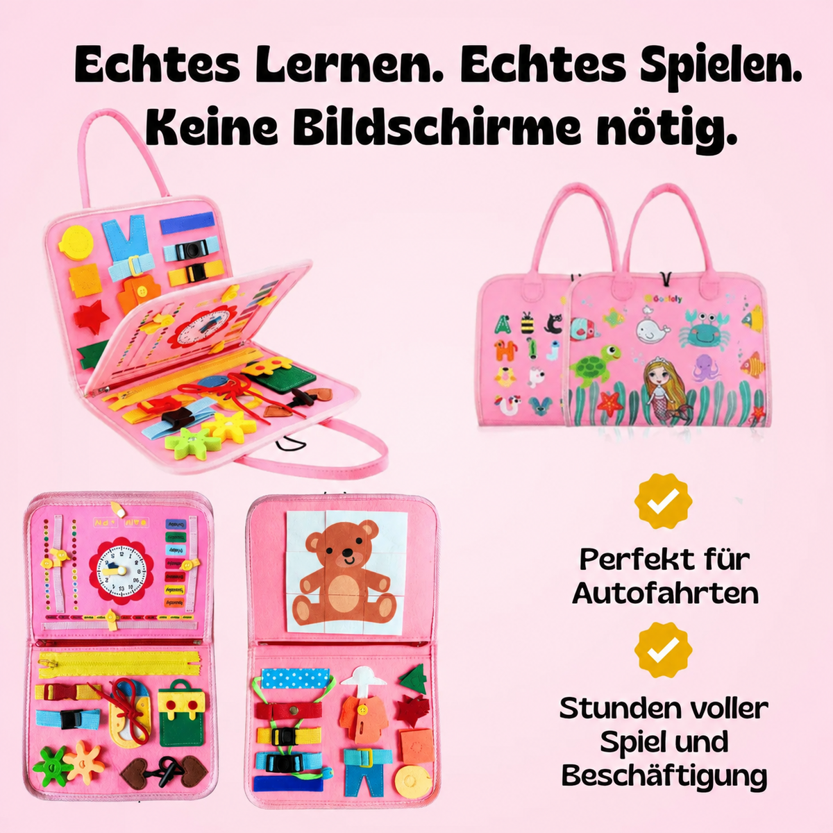 Montessori Aktivitätsbuch Dinosaurier Blau für Kleinkinder