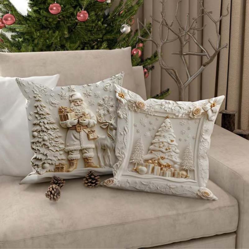 Weihnachts-Kissenbezüge Sofa Detail