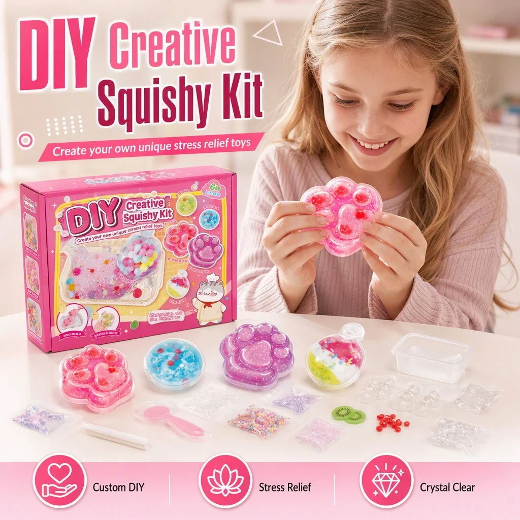 DIY Knetball Bastelset mit Schleim Glitzer und Perlen