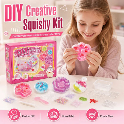 DIY Knetball Bastelset mit Schleim Glitzer und Perlen
