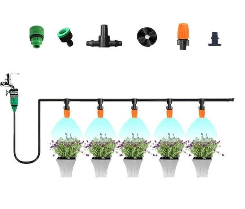 AquaMist™ | Garten-Bewässerungsset – Gleichmäßige Beregnung ohne täglichen Aufwand