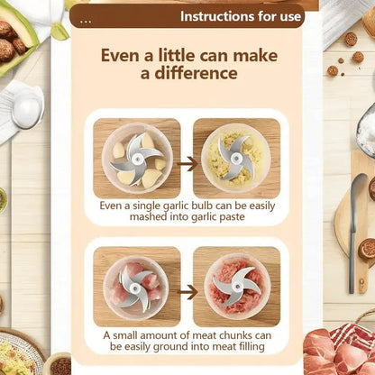 GarlicPro™ | Mini Knoblauch-Zerkleinerer für Fleisch, Nüsse & Gewürze