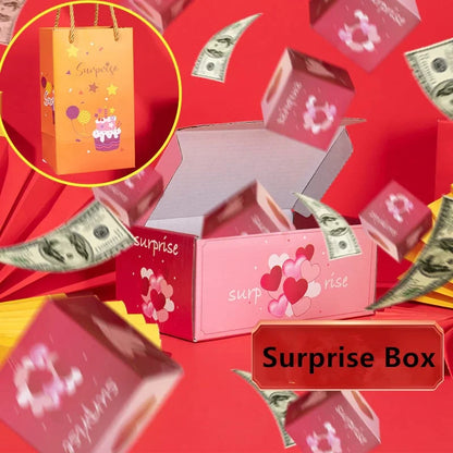 Überraschungs-Geschenkset in Rosa mit Happy-Birthday-Motiv