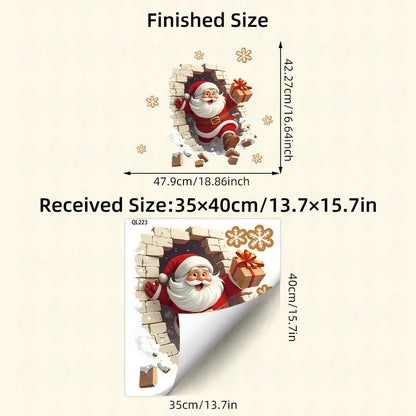 3D Weihnachtsmann Wandsticker aus PVC