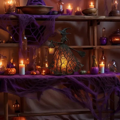 Halloween Hexenlaterne mit warmweißem LED Licht