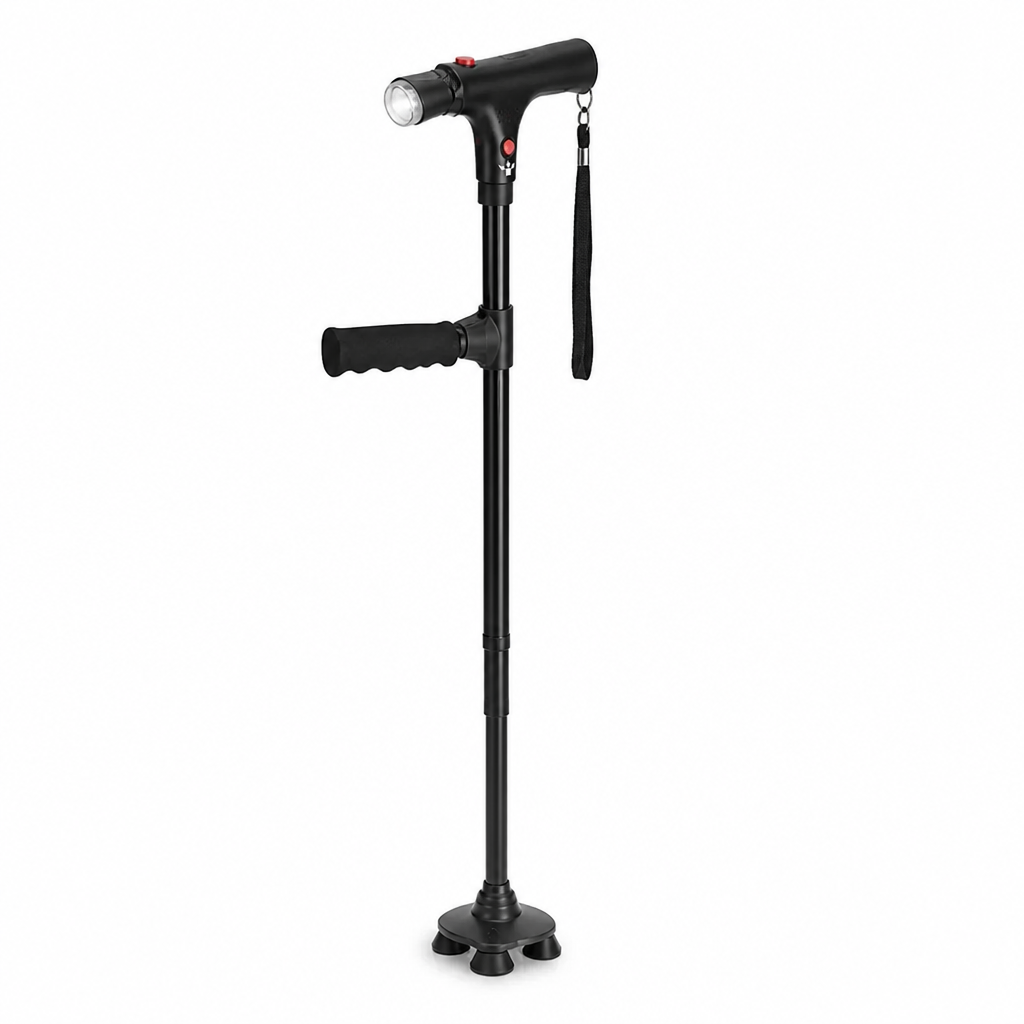 Leichter Aluminium-4-Punkt-Faltstock (LED & Alarm)