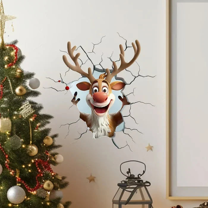 3D Weihnachtsmann Wandsticker aus PVC