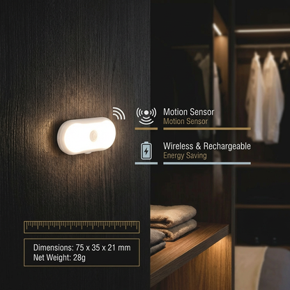 LumaTrail™ | Bewegungsmelder Licht – Kabellose LED Nachtleuchte für Flur, Treppe & Schlafzimmer