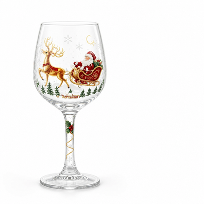 Weihnachtsglas Rentierschlitten