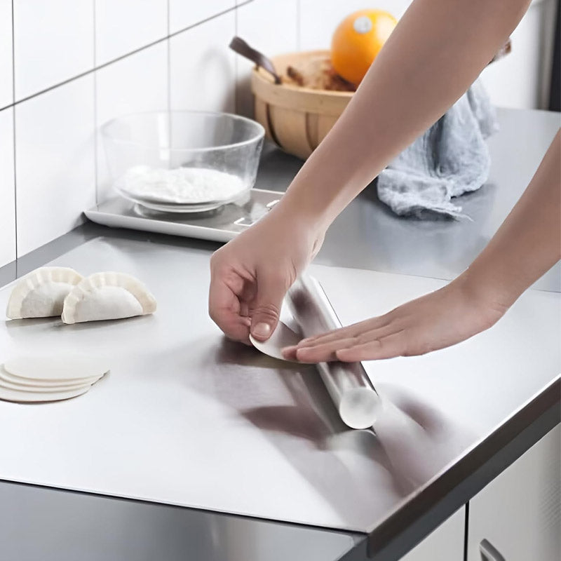 Rozela Edelstahl-Backbrett – Kühle Oberfläche für perfekten Teig