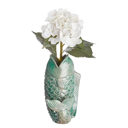 Koi-Fisch-Vase aus Steingut – Detailansicht der Glasur