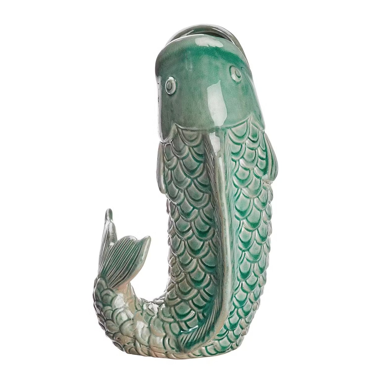 Koi-Fisch-Vase – Glasur im Detail