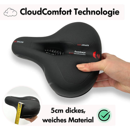 Fahrradsattel ergonomisch mit Memory-Schaum und Gel-Polsterung