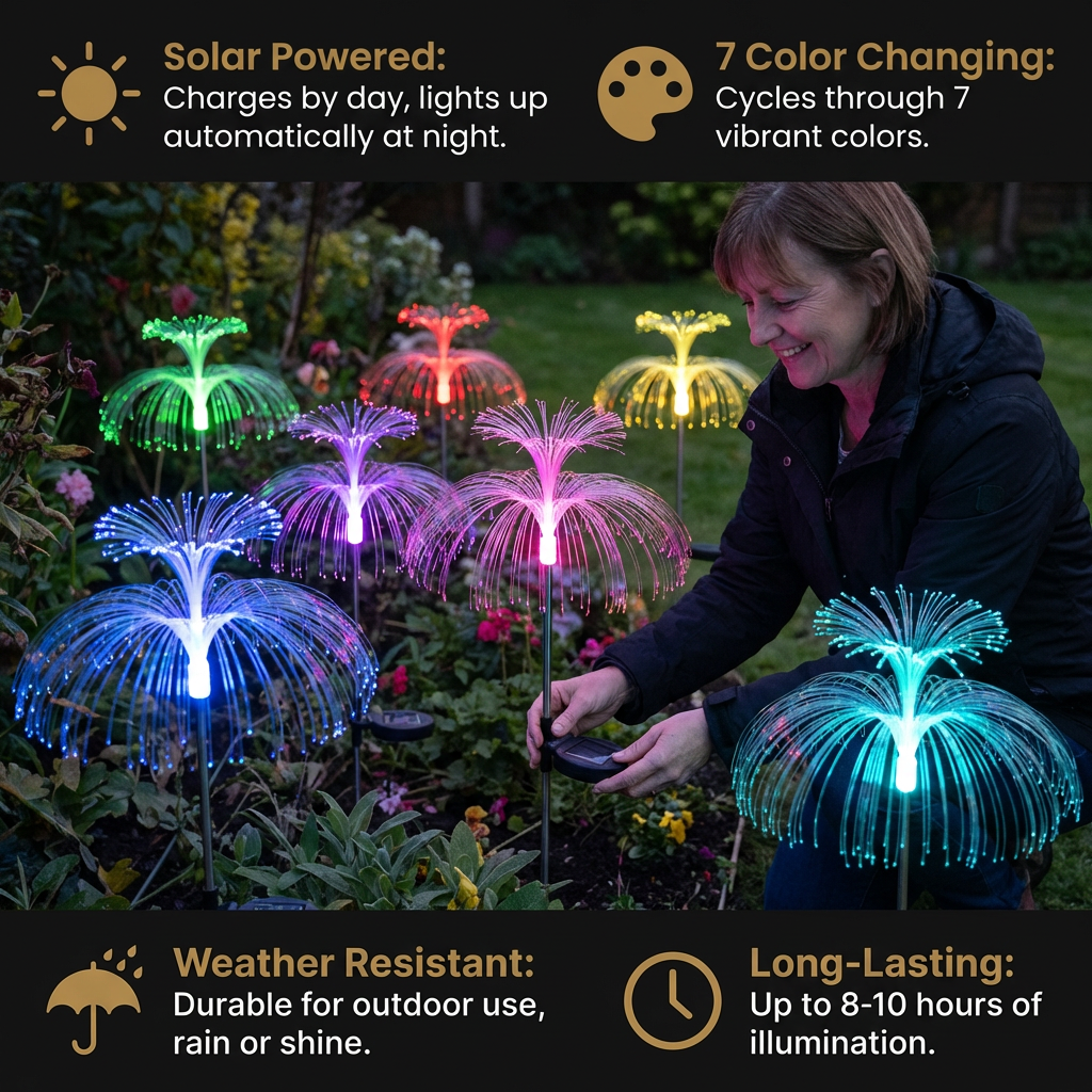LuminaJelly™ | Solar Gartenlichter – Farbwechsel LED Qualle, wetterfest & kabellos