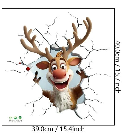 3D Weihnachtsmann Wandsticker aus PVC
