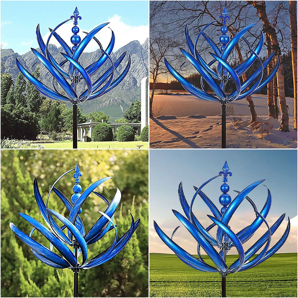 Lotus Windspinner – Bewegende Metall Gartendeko für Frühling & Sommer | Nur Heute 50% RABATT