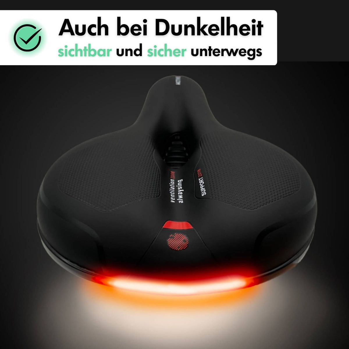 Fahrradsattel ergonomisch mit Memory-Schaum und Gel-Polsterung
