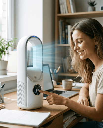 BreezeCube™ Mini Turmventilator – Der leise Sommer-Begleiter für jeden Raum