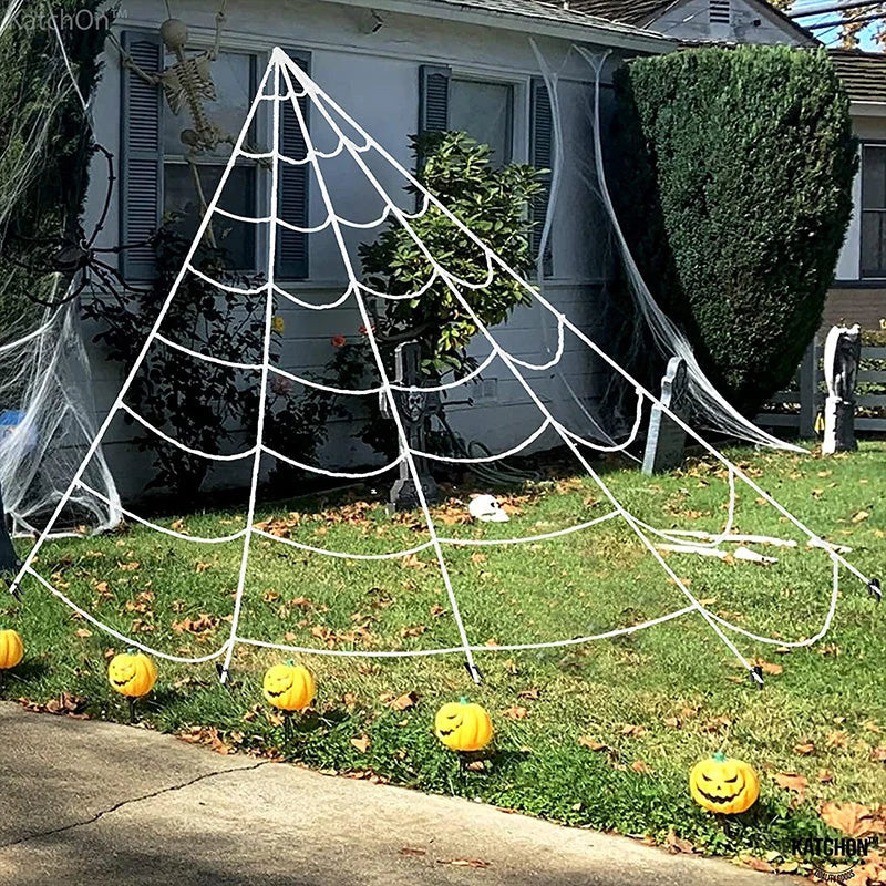 Halloween Spinnennetz LED Lichterkette 5 m mit Fernbedienung