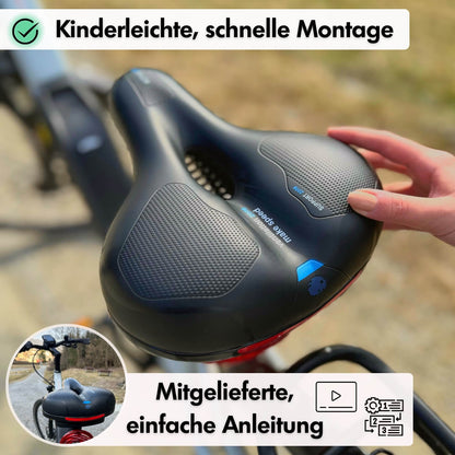 Fahrradsattel ergonomisch mit Memory-Schaum und Gel-Polsterung