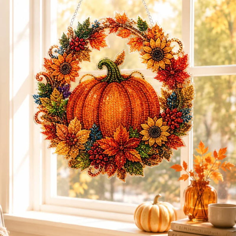 1+1 Kaching-Paket - 30 DIY Herbstkranz mit Strasssteinen zum Basteln | AutumnGlow