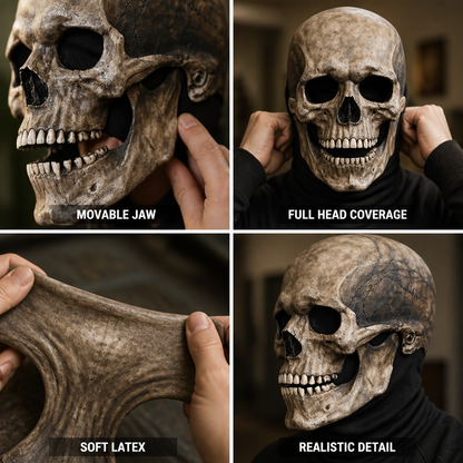 Realistische bewegliche Kinn Soft Latex Schädelmaske
