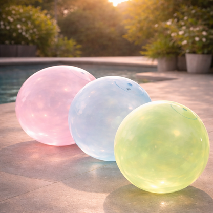 BlubberBall | Aufblasbarer Spielball XXL | Bunter Gummiball für Kinder