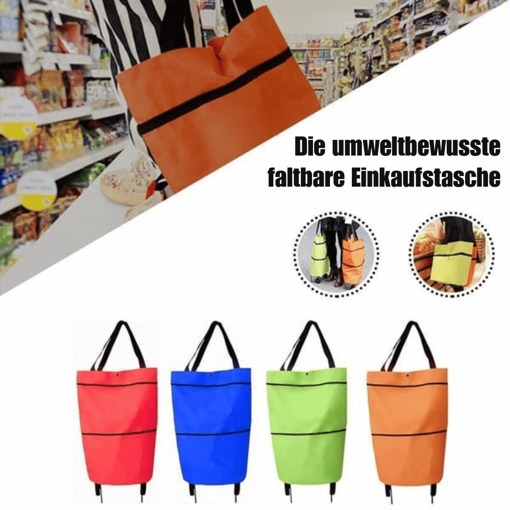 1+1 GRATIS Faltbarer Einkaufstrolley mit 360 Grad Rädern