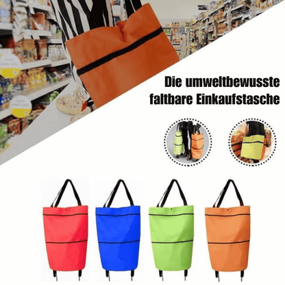 1+1 GRATIS Faltbarer Einkaufstrolley mit 360 Grad Rädern