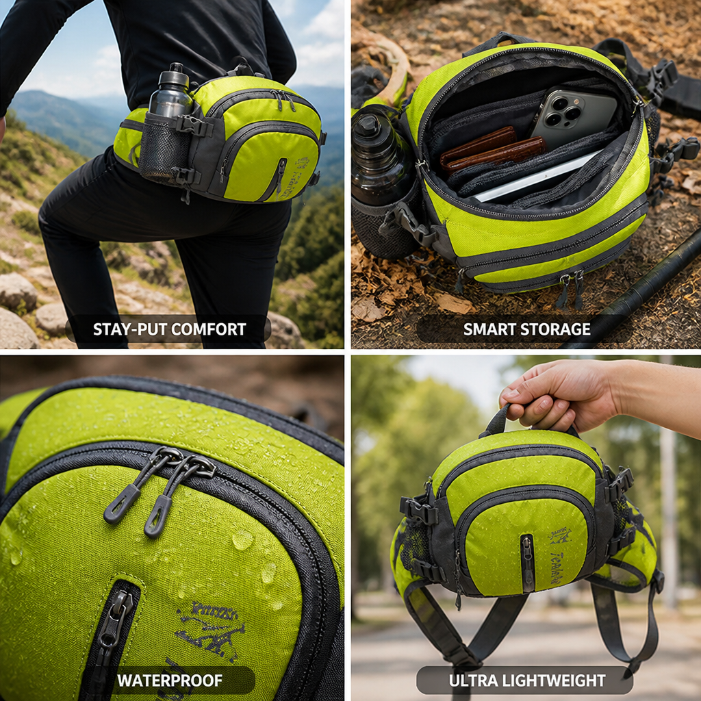 Outdoor-Hüfttasche wasserdicht & verstellbar | StrideEase™