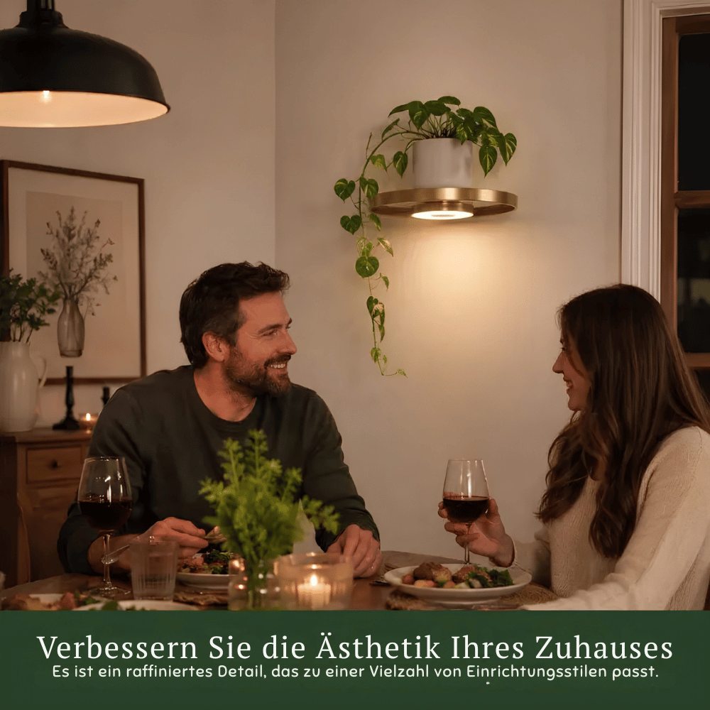 GlowingGold — LED Schwebendes Pflanzen-Wandregal | 50% RABATT