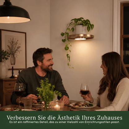 GlowingGold — LED Schwebendes Pflanzen-Wandregal | 50% RABATT