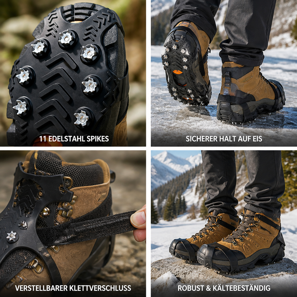 Eisspikes mit 11 rostfreien Edelstahl-Zacken