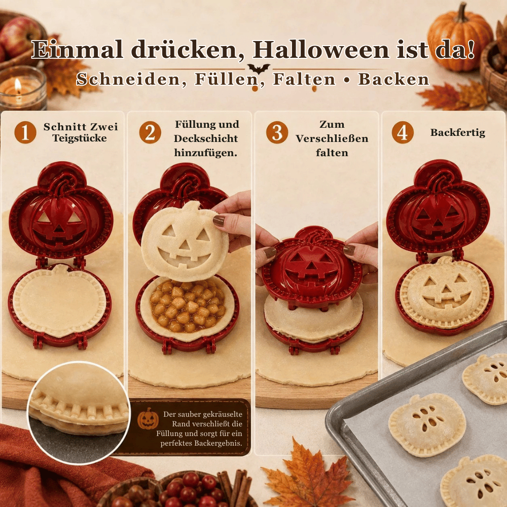 Halloween Pie Formen Set mit 8 Motiven für Mini Pies und Teigtaschen