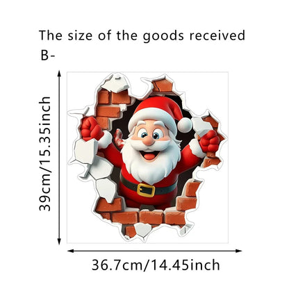 3D Weihnachtsmann Wandsticker aus PVC