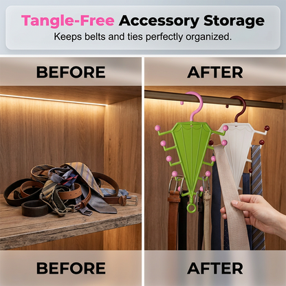 Doppelseitiger Kleiderschrank Organizer für Gürtel Krawatten und Schals | 1+2 GRATIS