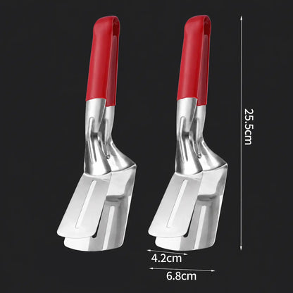 2-in-1 Spatelzange – Wenden und Greifen mit einem Werkzeug