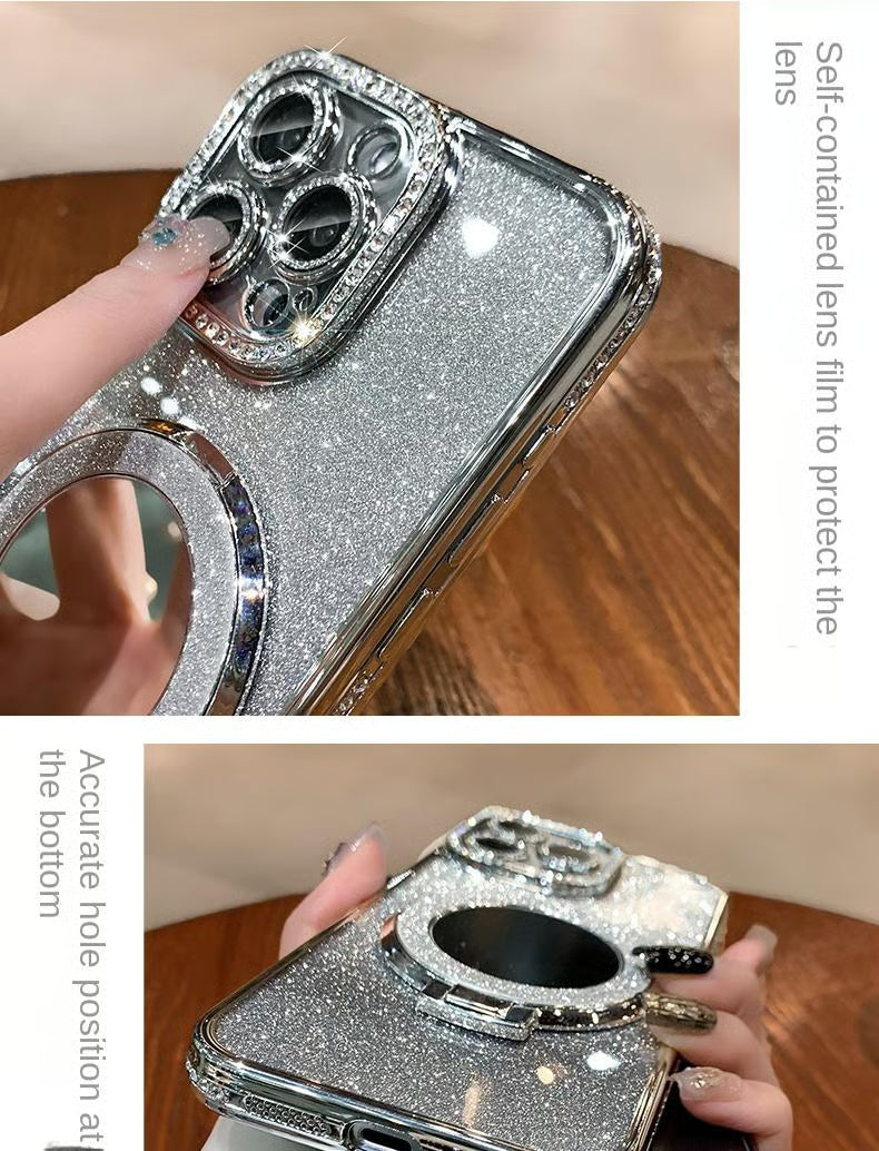 Luxus Glitzer Spiegel Handyhülle mit Ringhalter – Stil, Schutz & Glamour in einem!