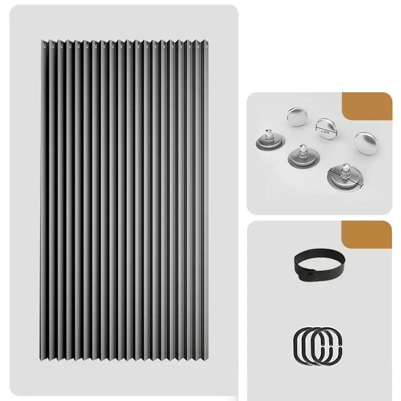 Accordion – Magnetischer Duschvorhang in Leinenoptik | 50 % RABATT