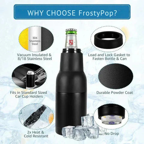 FrostGrip™ | Der isolierte Edelstahl-Getränkehalter, der Ihre Getränke länger eiskalt hält und Kondensation verhindert