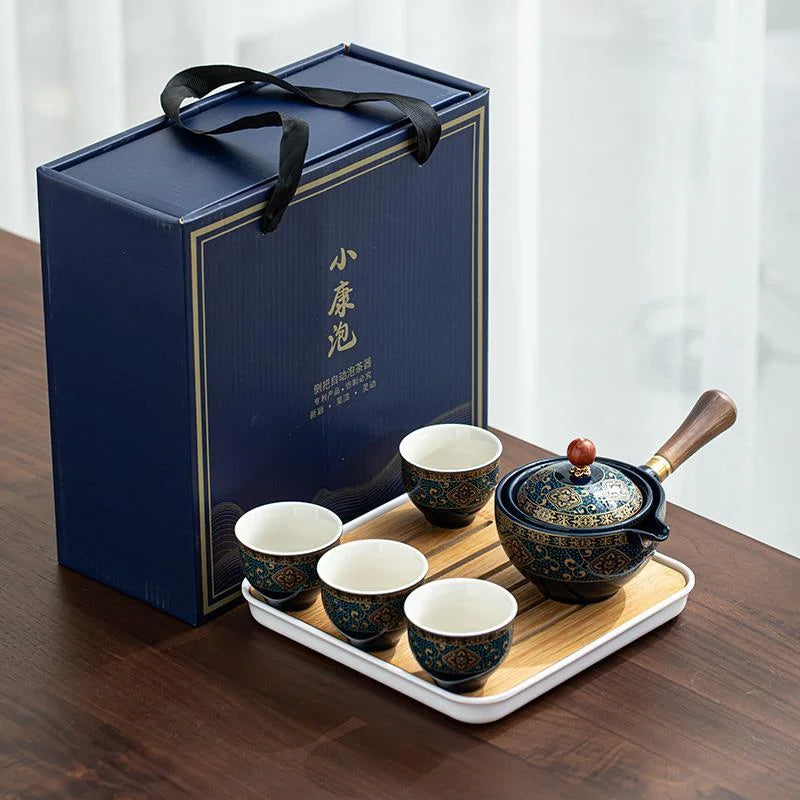 Gongfu-Teeset Blaue Blumen