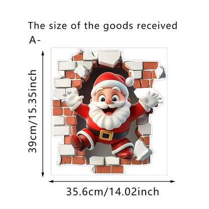 3D Weihnachtsmann Wandsticker aus PVC